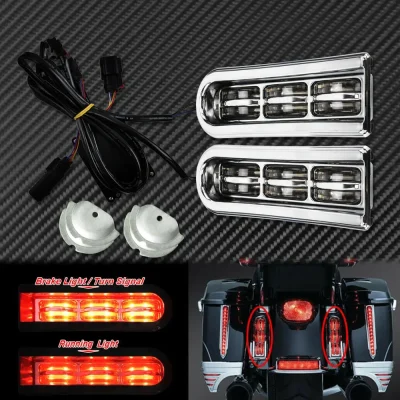 Motorcycle LED Inserts Saddlebag Filler Support Brake Running Light Turn Signal Lamp For Harley Electra Glide CVO 2014-2021